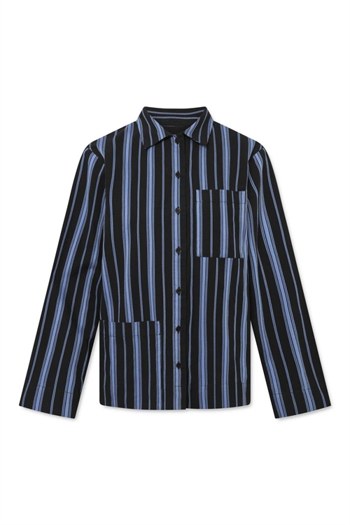 NUE NOTES CLOVIS SHIRT DARK BLUE STRIPE